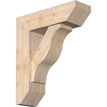 Ekena Millwork Funston Slat Smooth Bracket w/ Offset Brace, Douglas Fir, 7 1/2"W x 24"D x 28"H BKT0806X24X28FST06SDF